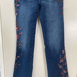 DRIFTWOOD Kelly Blue Jeans with Floral Embroidery